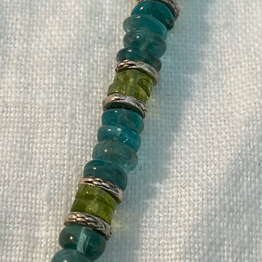 Peridot, Apatite and Thai Silver Necklace - Picture 3 of 3